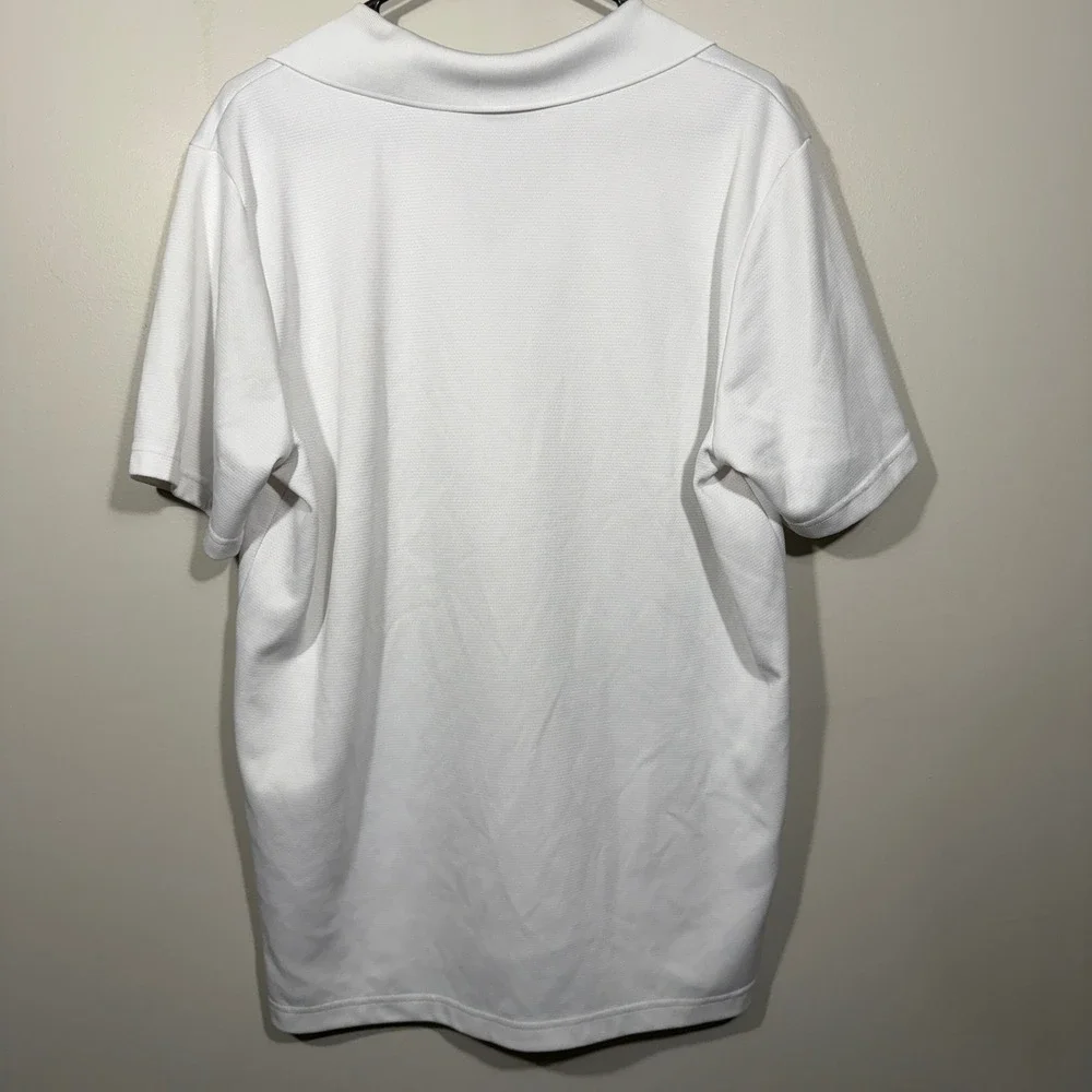 Adidas Polo Shirt Mens‎ L White Green G Football Athletic Training